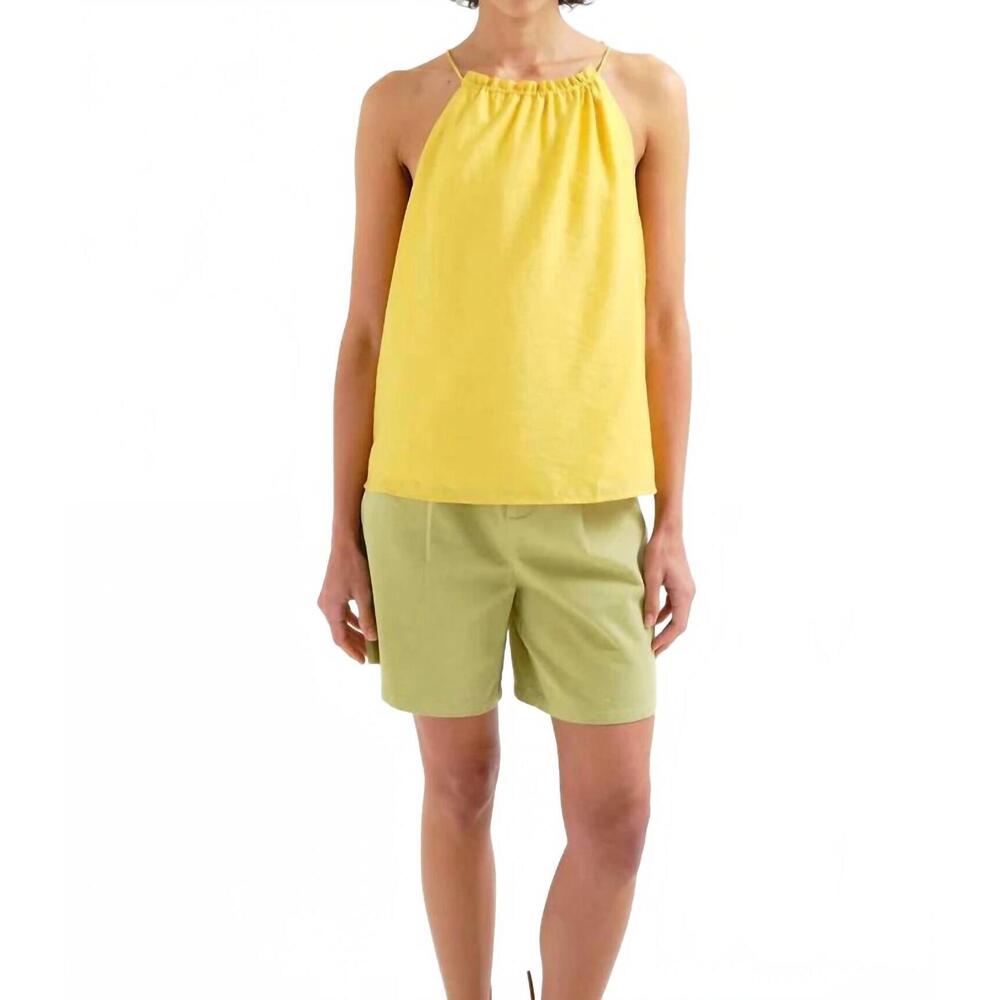 NEW COMPANIA FANTASTICA golden isles halter top in yellow